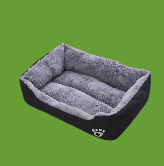 Chenil noir en peluche pour chien, grand, moyen et petit lit de couchage pour chien, antidérapant et résistant aux morsures, tapis de couchage pour animaux de compagnie