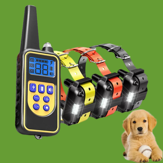 Collier de dressage électrique pour chien Collier d'aboiement pour chien étanche pour animaux de compagnie avec télécommande Dispositif anti-aboiement rechargeable Chiens de toutes tailles