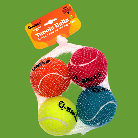 4Pcs/Set Jouet pour chien Q-MONSTER Boules à mâcher en caoutchouc naturel à paroi épaisse pour chiens Tennis Balles rebondissantes interactives pour l'entraînement