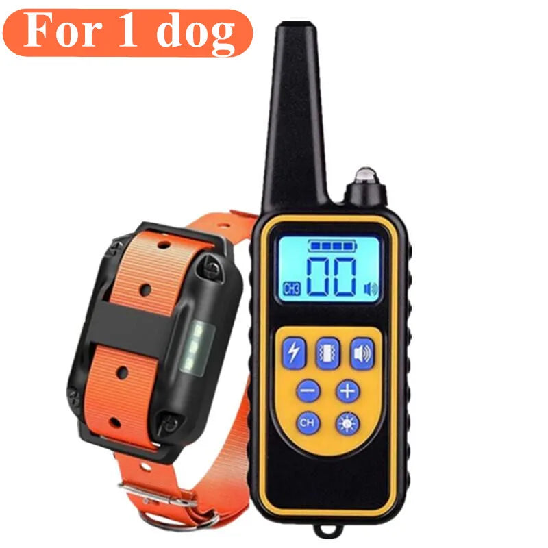 Collier de dressage électrique pour chien Collier d'aboiement pour chien étanche pour animaux de compagnie avec télécommande Dispositif anti-aboiement rechargeable Chiens de toutes tailles