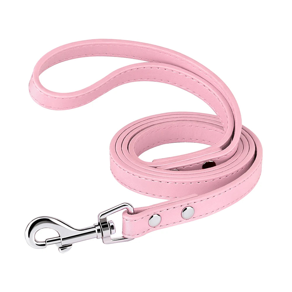 Laisse pour chien en cuir PU de 120 cm Laisse pour chien en cuir souple de 4 pieds Laisse d'entraînement de marche pour animaux de compagnie Durable pour petits chiens moyens Pitbull Chihuahua