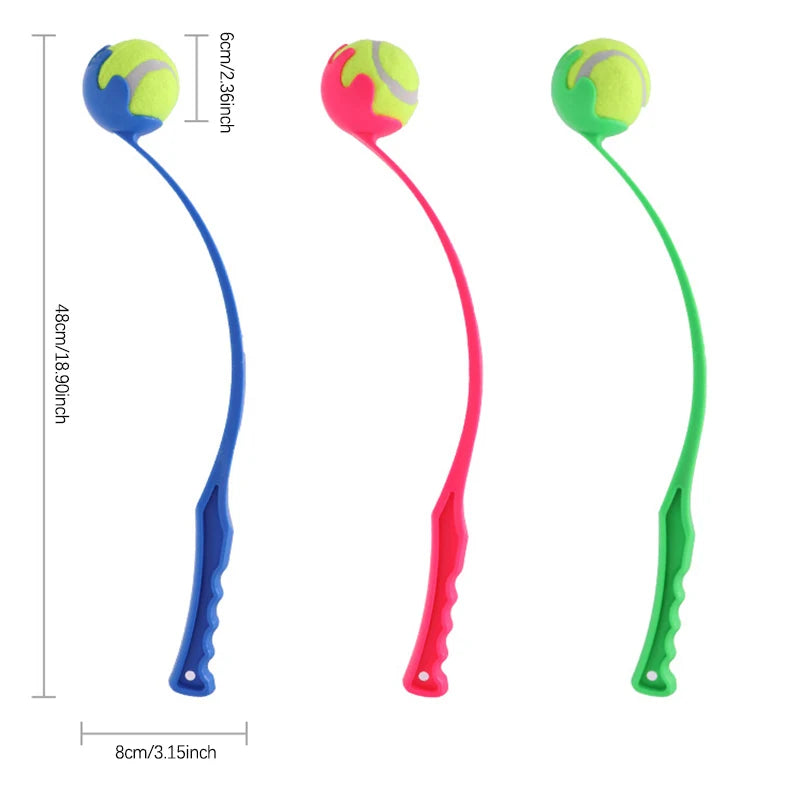 Jouet de lancer de bâton pour animaux de compagnie - Lanceur de balles interactif pour chiens et chats Entraînement, jeu de récupération avec balles en caoutchouc