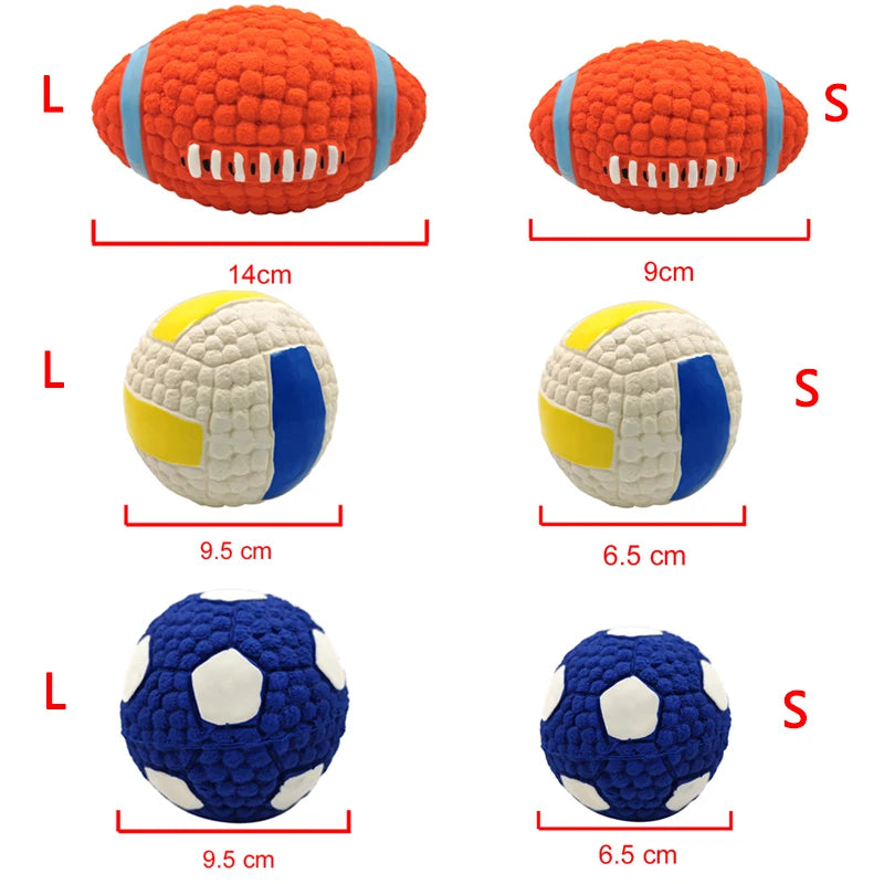 Jouet de balle pour chien pour petits, moyens, grands chiens, chat, chiot, grinçant, rugby, volley-ball, football, jouets d'entraînement Chihuahua, carlin, fournitures pour animaux de compagnie