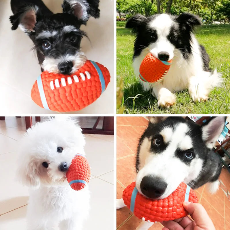 Jouet de balle pour chien pour petits, moyens, grands chiens, chat, chiot, grinçant, rugby, volley-ball, football, jouets d'entraînement Chihuahua, carlin, fournitures pour animaux de compagnie