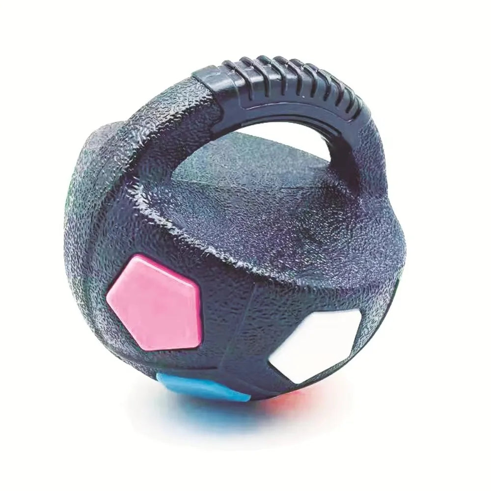 Animal Dog Toys Football Ball Durable TPR Interactive Squeaky Pet Football avec poignée Grincement de dents et entraînement