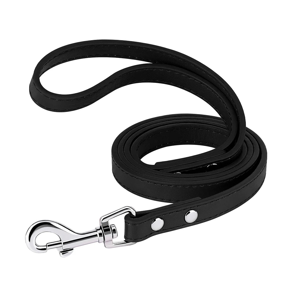 Laisse pour chien en cuir PU de 120 cm Laisse pour chien en cuir souple de 4 pieds Laisse d'entraînement de marche pour animaux de compagnie Durable pour petits chiens moyens Pitbull Chihuahua
