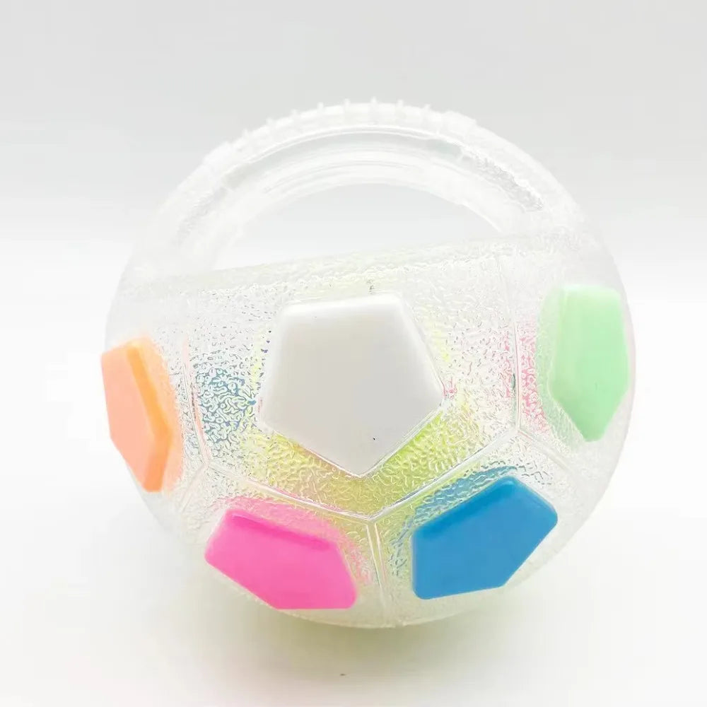 Animal Dog Toys Football Ball Durable TPR Interactive Squeaky Pet Football avec poignée Grincement de dents et entraînement