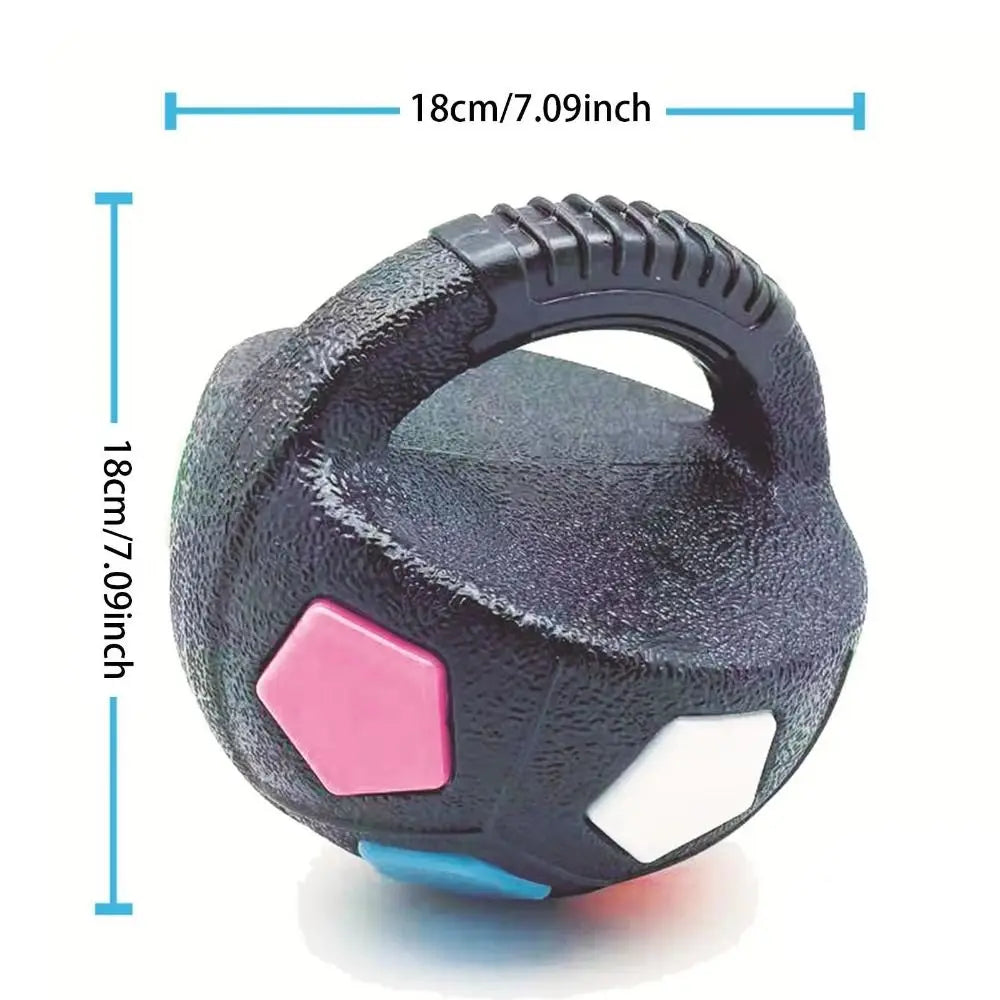 Animal Dog Toys Football Ball Durable TPR Interactive Squeaky Pet Football avec poignée Grincement de dents et entraînement