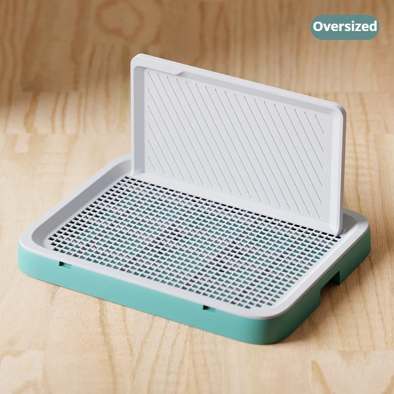 Grande toilette intérieure pour chien Murs hauts Entraînement à la propreté pour animaux de compagnie Urinoir pour chien Boîte à litière pour chiots avec grille Fournitures pour animaux de compagnie