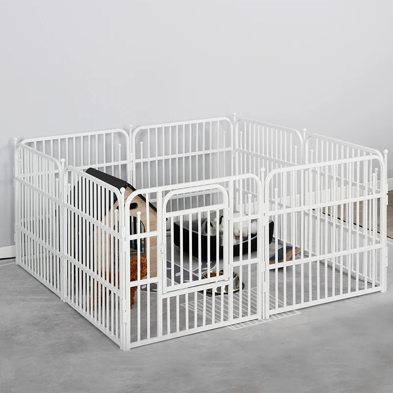 Grand chenil détachable pour chien Porte-animaux de compagnie Parc Exercice pour animaux de compagnie Clôture en fer Chien Chiot Cage de course