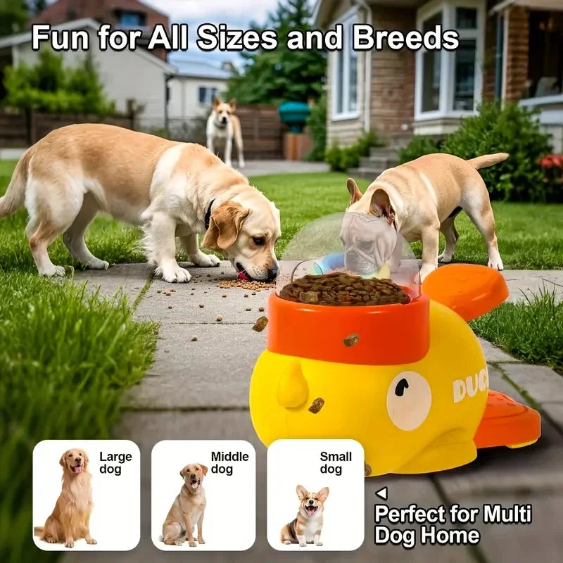 Jouet interactif pour chien de canard de dessin animé antidérapant Chargeur d'exercice intelligent Distributeur de nourriture pour animaux de compagnie