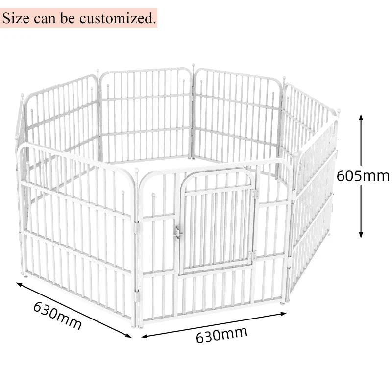 Grand chenil détachable pour chien Porte-animaux de compagnie Parc Exercice pour animaux de compagnie Clôture en fer Chien Chiot Cage de course