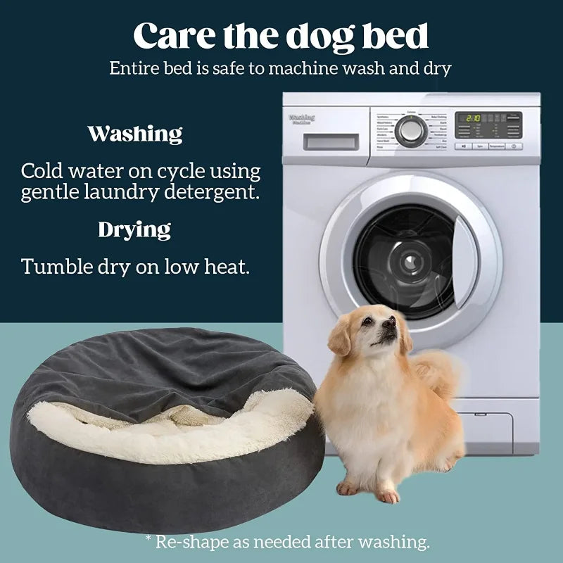 Chenil semi-fermé Coussin de couchage pour animaux de compagnie Chaton Chiot Hiver Nid chaud Tapis de litière Peluche Résistant à la saleté Lit pour animaux de compagnie