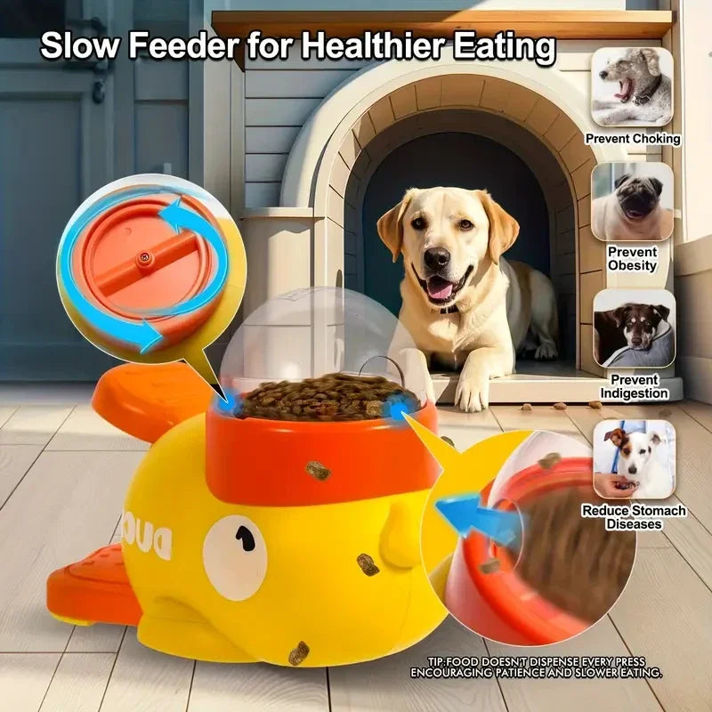 Jouet interactif pour chien de canard de dessin animé antidérapant Chargeur d'exercice intelligent Distributeur de nourriture pour animaux de compagnie