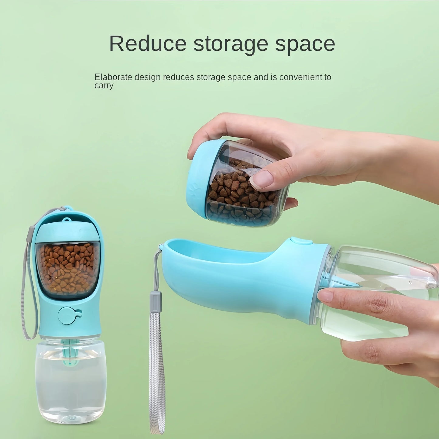 Bouteille d'eau portable pour chien avec rangement, récipient d'alimentation et d'eau pour chiots, animaux de compagnie, mangeoire pour chiens, fournitures de voyage en plein air pour animaux de compagnie