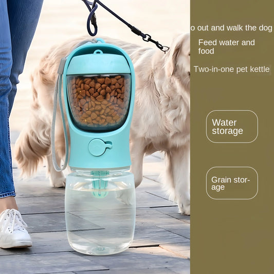 Bouteille d'eau portable pour chien avec rangement, récipient d'alimentation et d'eau pour chiots, animaux de compagnie, mangeoire pour chiens, fournitures de voyage en plein air pour animaux de compagnie