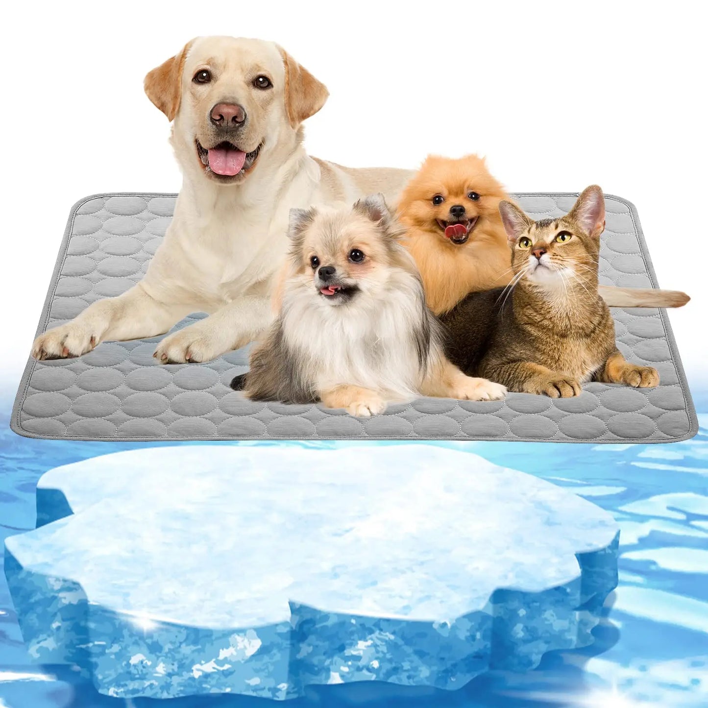 Tapis de refroidissement pour animaux de compagnie pour chiens et chats, résistant à l'humidité, respirant, durable, coussin de confort d'été, petits grands animaux de compagnie, utilisation