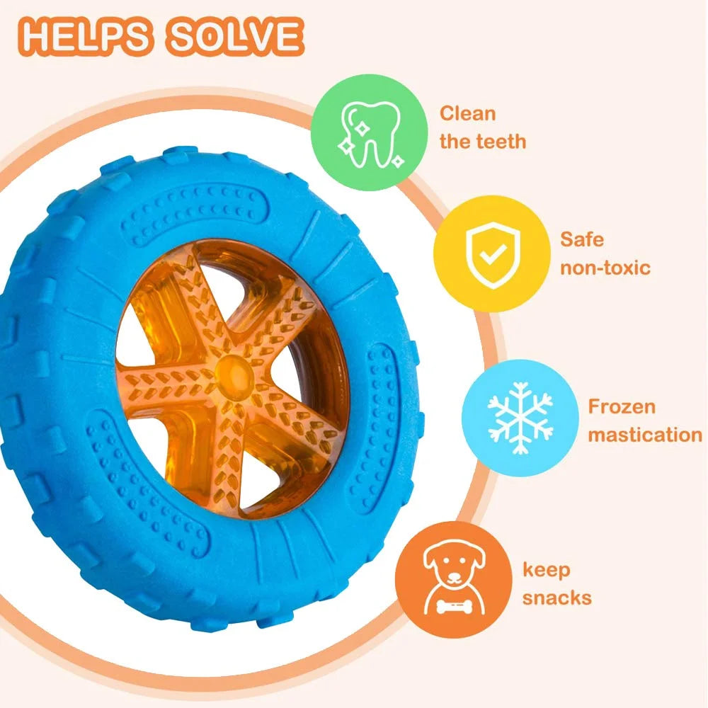 Jouets pour chiens en caoutchouc pour chien à mâcher, résistant aux morsures, jouet de jeu d'entraînement grinçant, jouets interactifs pour chiens pour grands chiens, nettoyage des dents