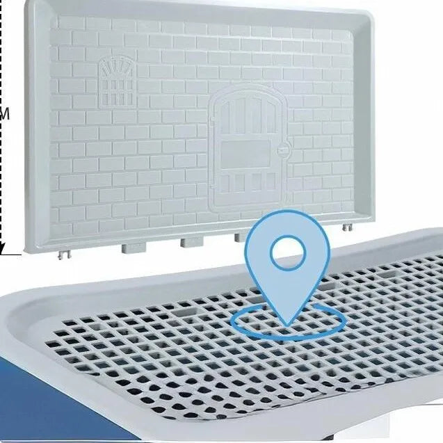 Grande toilette intérieure pour chien Murs hauts Entraînement à la propreté pour animaux de compagnie Urinoir pour chien Boîte à litière pour chiots avec grille Fournitures pour animaux de compagnie