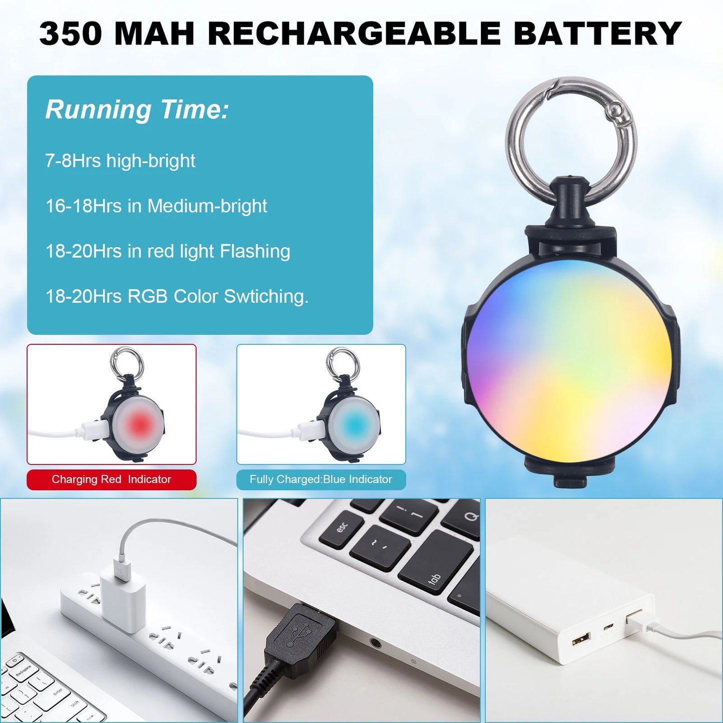 2 Pack LED Dog Collar Light Cat Pet Luminous Pendant Flashlight USB Night Safety Dog Lights for Night Walking Running Camping