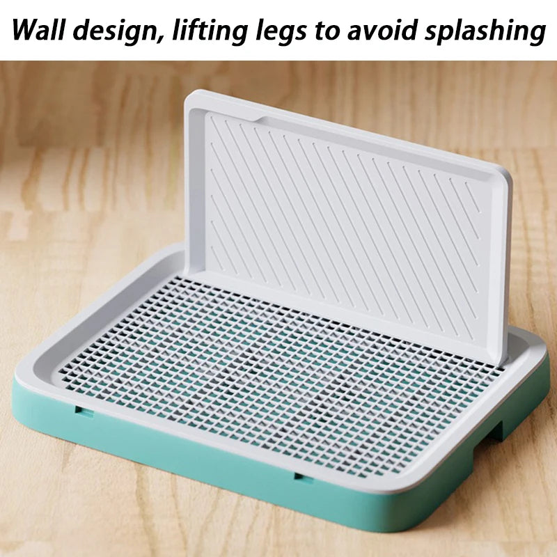 Grande toilette intérieure pour chien Murs hauts Entraînement à la propreté pour animaux de compagnie Urinoir pour chien Boîte à litière pour chiots avec grille Fournitures pour animaux de compagnie