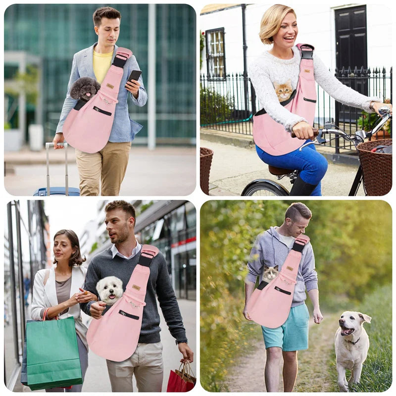 Sac de transport pour chien de compagnie Voyage en plein air Sacs à bandoulière pour chiots Chiens Single Comfort Sling Sac à main Fourre-tout Pochette Chaton Corgi Transport Animaux de compagnie