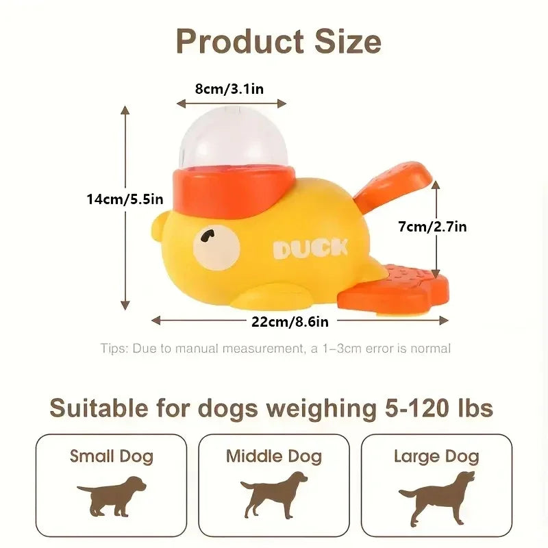 Jouet interactif pour chien de canard de dessin animé antidérapant Chargeur d'exercice intelligent Distributeur de nourriture pour animaux de compagnie