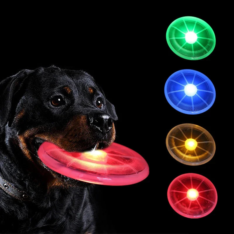 Pet supplies dog toy LED luminous flying disk environmental protection material dog training supplies dog chew toys