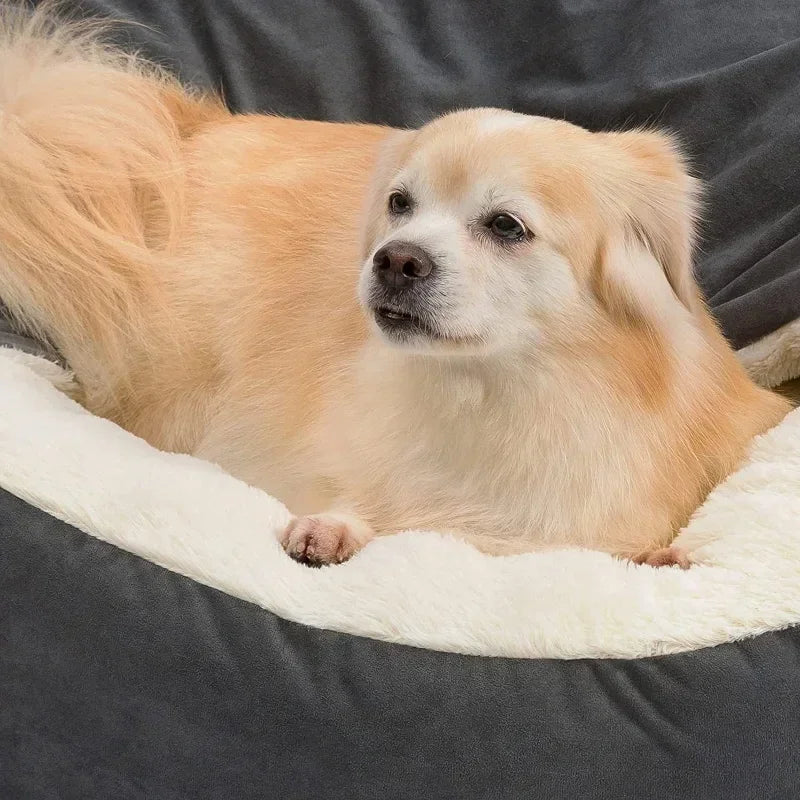 Chenil semi-fermé Coussin de couchage pour animaux de compagnie Chaton Chiot Hiver Nid chaud Tapis de litière Peluche Résistant à la saleté Lit pour animaux de compagnie