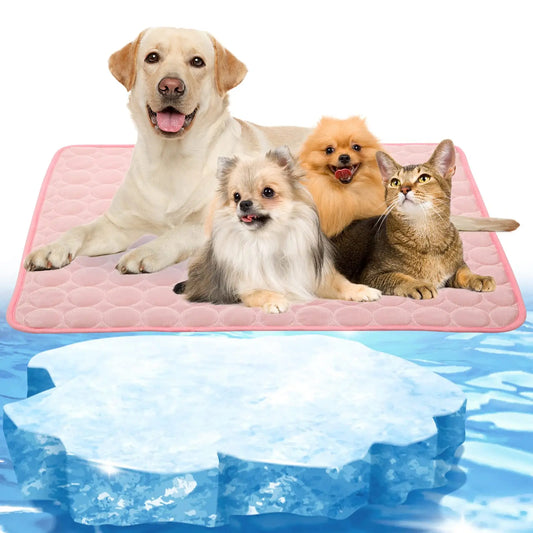 Tapis de refroidissement pour animaux de compagnie pour chiens et chats, résistant à l'humidité, respirant, durable, coussin de confort d'été, petits grands animaux de compagnie, utilisation