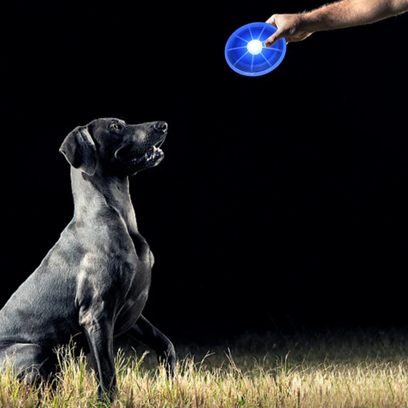 Pet supplies dog toy LED luminous flying disk environmental protection material dog training supplies dog chew toys
