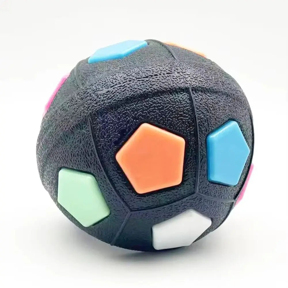 Animal Dog Toys Football Ball Durable TPR Interactive Squeaky Pet Football avec poignée Grincement de dents et entraînement