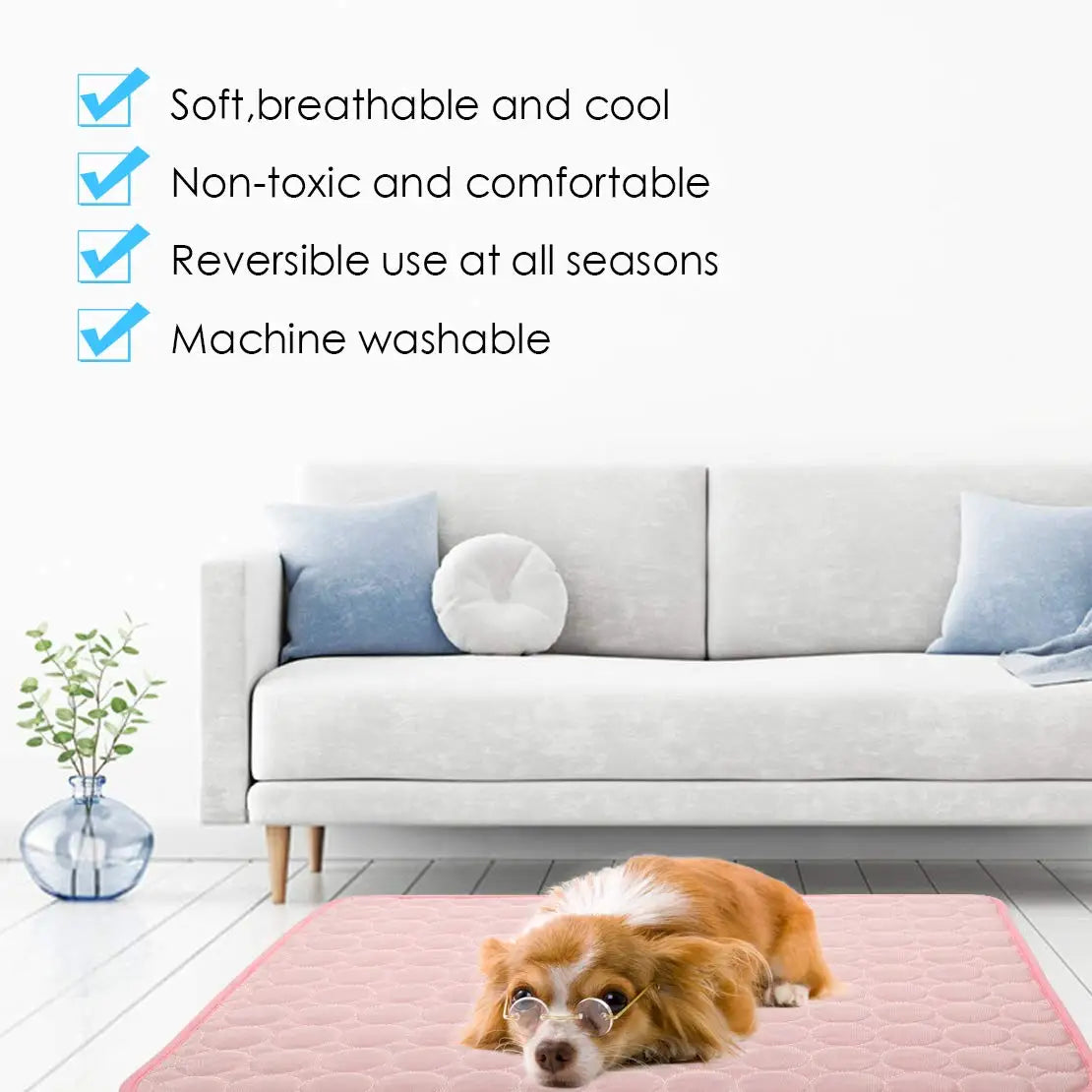 Tapis de refroidissement pour animaux de compagnie pour chiens et chats, résistant à l'humidité, respirant, durable, coussin de confort d'été, petits grands animaux de compagnie, utilisation