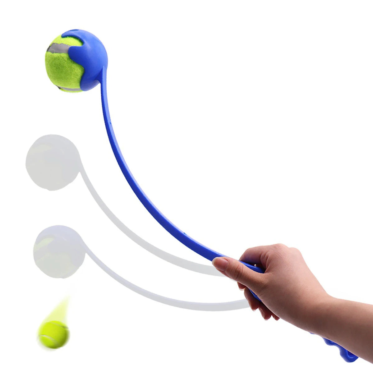 Jouet de lancer de bâton pour animaux de compagnie - Lanceur de balles interactif pour chiens et chats Entraînement, jeu de récupération avec balles en caoutchouc