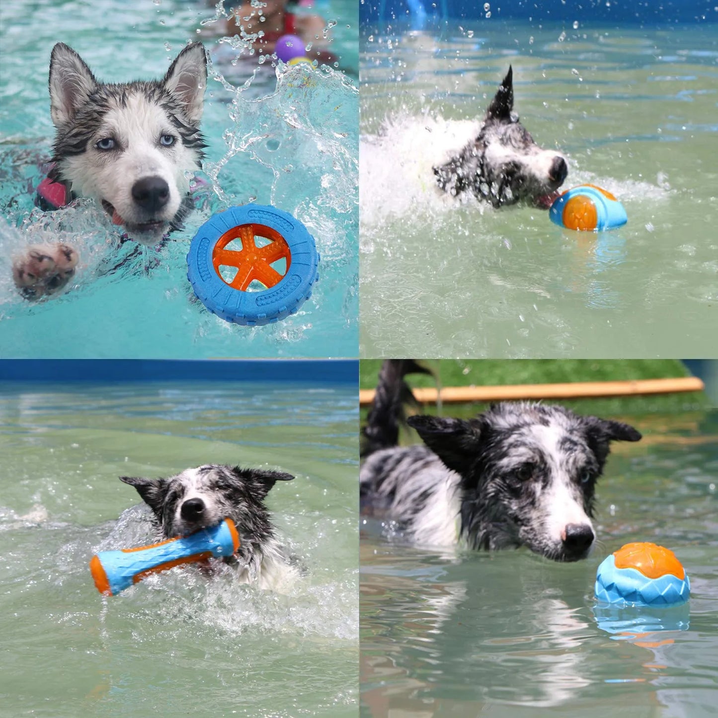 Jouets pour chiens en caoutchouc pour chien à mâcher, résistant aux morsures, jouet de jeu d'entraînement grinçant, jouets interactifs pour chiens pour grands chiens, nettoyage des dents