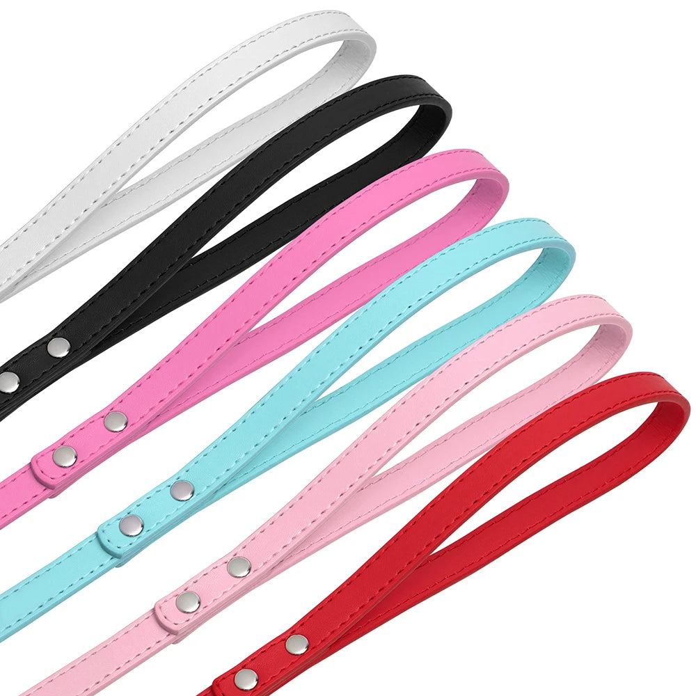 Laisse pour chien en cuir PU de 120 cm Laisse pour chien en cuir souple de 4 pieds Laisse d'entraînement de marche pour animaux de compagnie Durable pour petits chiens moyens Pitbull Chihuahua