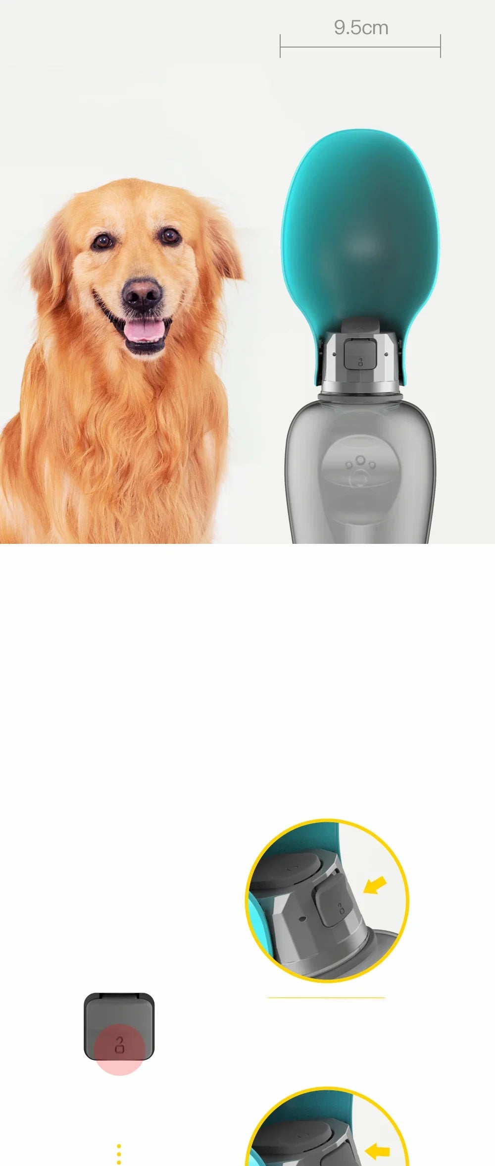Bouteille d'eau pour gros chien Distributeur d'eau portable de voyage pour petits, moyens, grands chiens, bols à boire pour animaux de compagnie, Labrador, fournitures
