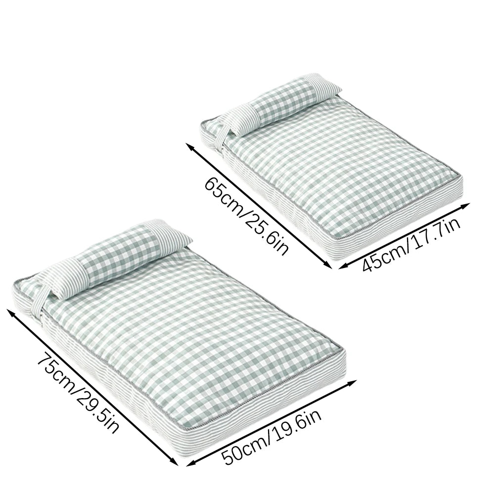 Grands chiens Lit pour chien avec oreiller Couverture de couchage confortable super douce lavable Housse de fond antidérapante Housse amovible Fournitures de matelas